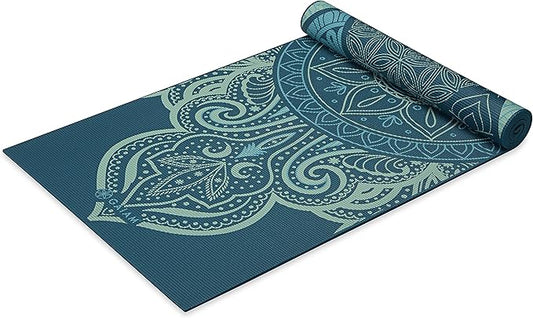 Gaiam Yoga Mat - Premium 6mm Print Reversible Extra Thick Non Slip Exercise & Fitness Mat for All Types of Yoga, Pilates & Floor Workouts (68" x 24" x 6mm Thick)-FlexoryFit
