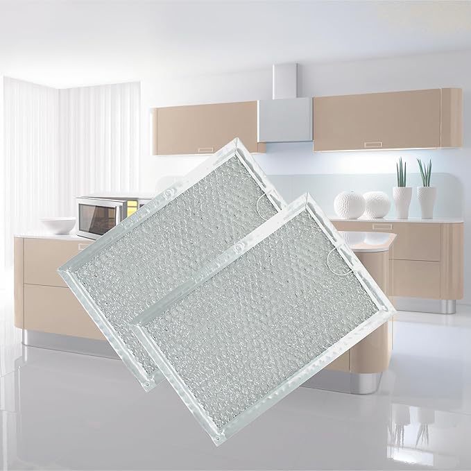 Microwave Grease Filter Replaces 5304464105 WB06X10608 Compatible GE Microwave Grease Filter 5.1" x 7.6" (2-Pack)
