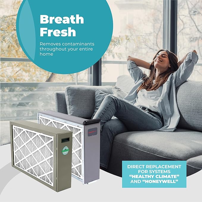 Honeywell 20x25x4 Air Filter Replacement MERV 11, FC100A1037 Pleated HVAC AC Furnace Filters with Wholesalehome Cleaning Cloth, (Actual Size: 19.94 x 24.88 x 4.38 Inches)
