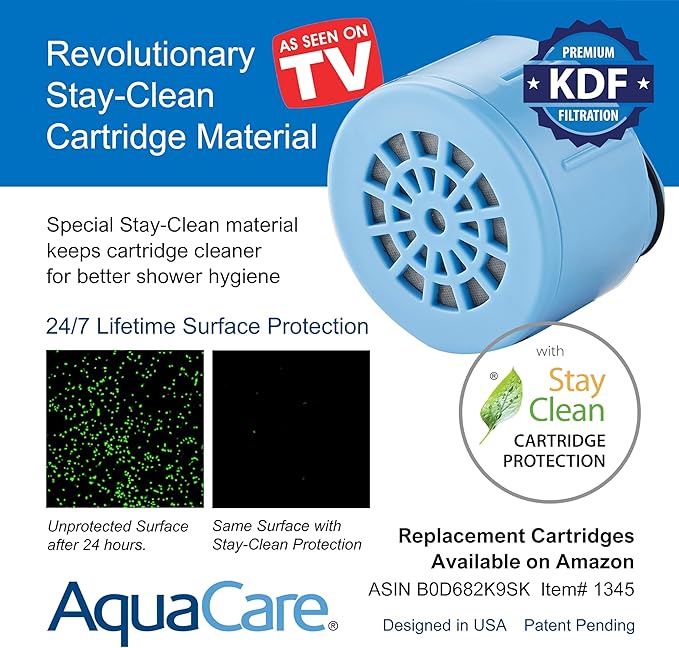 Skin & Hair by AquaCare - World's Most Advanced Shower Filter for Hand Showers with ON/OFF Filtration Modes,Instant Cartridge Reload,Built-in Bracket & Stay-Clean Enriched KDF Cartridge/Matte Black