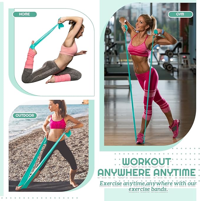 6 Pcs Fitness Resistance Exercise Bands 6 Tube Pedal Puller Resistance Band Set for Women Weight Loss Thigh Training Workout Equipment Elastic Arms Abdomen Shoulder Waist Leg Beginners Yoga-FlexoryFit