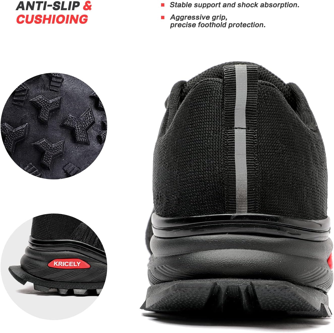 Kricely Men's Trail Running Shoes Fashion Walking Hiking Sneakers for Men Tennis Cross Training Shoe Outdoor Snearker Mens Casual Workout Footwear