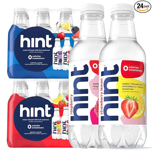 Hint Fruit-Infused Bottled Water Bundle, Best Sellers Variety Pack - Sugar Free Flavored Water with Zero Calories, Natural Fruit Essences, and No Artificial Sweeteners - 16 Fl Oz (Pack of 24)-FlexoryFit