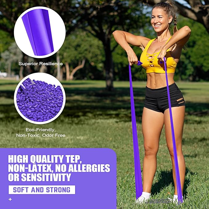 Resistance Bands, Exercise Bands, Physical Therapy Bands for Strength Training, Yoga, Pilates, Stretch Elastic Band with Different Strengths, Workout Bands for Home Gym-FlexoryFit