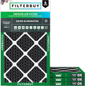 Filterbuy 14x30x1 Air Filter MERV 8 (MPR 700) Odor Eliminator Replacement (4-Pack), Electrostatic Pleated HVAC AC Furnace Filters w/Activated Carbon, Made in USA (Actual Size: 13.88 x 29.88 x 0.75)