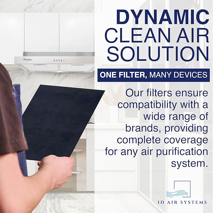 Cut To Fit Air Filter - Carbon Pad Pre Filter for Air Purifiers, AC, Furnace, Trash Cans and Dust, 1/6" thick, 16" x 48" Sheets (2-pack)