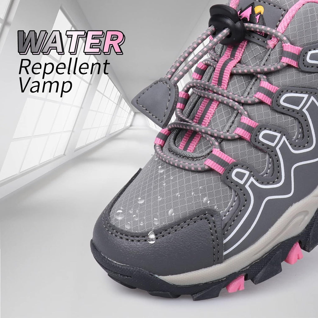 Boys Girls Hiking Trail Shoes Waterproof Slip Resistant Outdoor Trekking Walking Running Sneakers(Little/Big Kids)