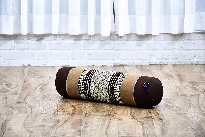 Leewadee Small Yoga Bolster – Shape-Retaining Cervical Neck Roll, Tube Pillow for Comfortable Reading, Kapok Filling, 22 x 6 x 6 inches-FlexoryFit