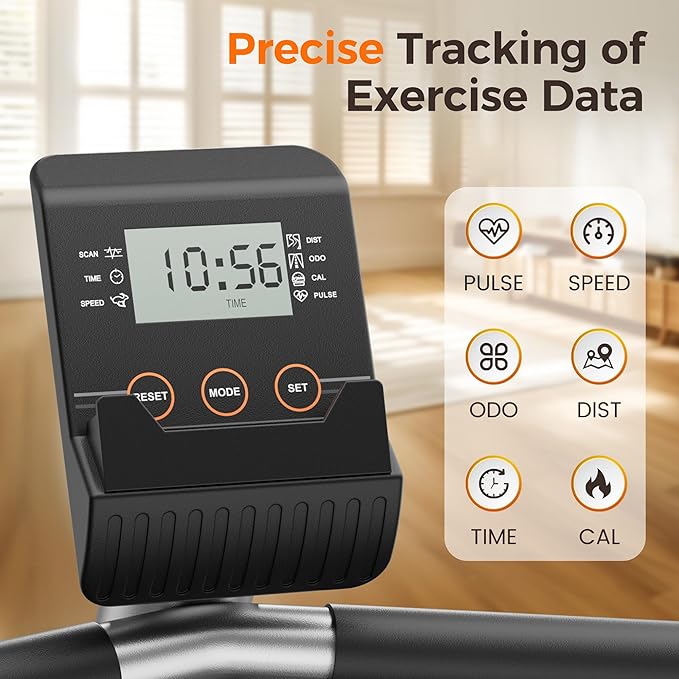 YOSUDA Recumbent Exercise Bike for Home，Magnetic Staionary Bike for Seniors/Adults with Adjustable Seat, 350LB Capacity, 16-level Resistance, LCD Monitor & Pulse Sensors-FlexoryFit