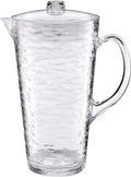 KLIFA- RIPPLE- 2.13 Quarts/76 oz, Acrylic Water Pitcher with Strong Handle, BPA-Free, Shatter-proof Jug with Lid, Plastic Pitcher for Juice, Milk, Beverage & Iced Tea,1 piece, Clear