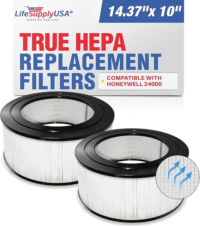 True HEPA Filter Replacement Compatible with Honeywell 24000 Air Purifier (2-Pack)