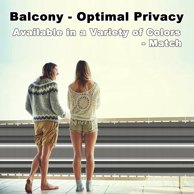 Privacy Fence Screen 3.3' x 29.5' Heavy Duty 165 GSM HDPE Balcony Privacy - Image 2