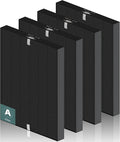 4 Pack 115115 HEPA Smoke Remover Replacement Filter A for Winix PlasmaWave Air Purifier C535 5300 5300-2 6300 6300-2 P300 AM90 9000 5000 5000B C909 9800, H13 True HEPA Size 21 Filter, Black