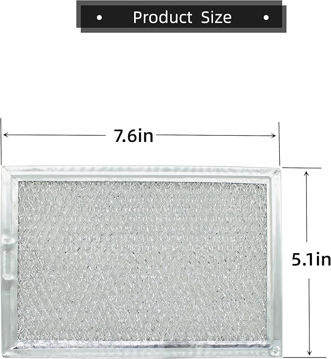 Microwave Grease Filter Replaces 5304464105 WB06X10608 Compatible GE Microwave Grease Filter 5.1" x 7.6" (2-Pack)