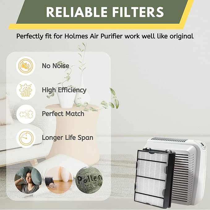 Nispira Air Filter Replacement Compatible with Holmes Air Purifier HAPF600 Filter B, 1 Pack