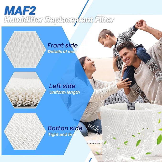 MAF2 Humidifier Filter Replacement for Aircare Esscik Air MiostAIR MA0800 MA08000 MA0600 MA0601 and Replacement for Kenmore 15408, 2 Pack