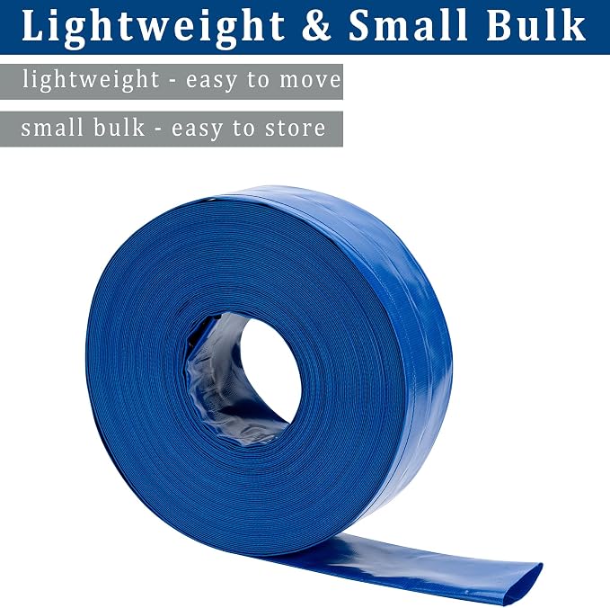 1-1/2 in x 50 ft Pool Backwash Hose Heavy Duty Drain Discharge PVC Lay flat - Image 5