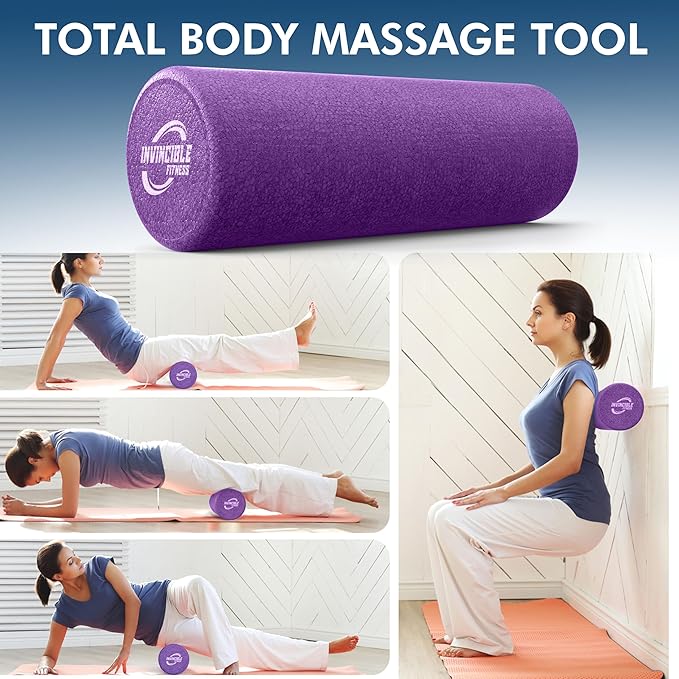 Invincible Fitness EPP Foam Roller for Deep Tissue Massage – Enhance Recovery, Relieve Pain, and Boost Mobility for a Stronger, Healthier You (Purple)-FlexoryFit