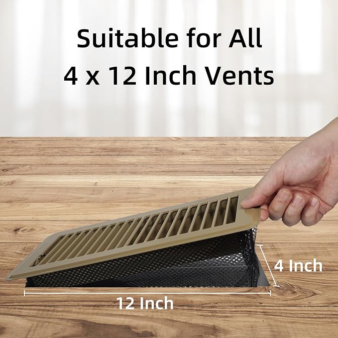 Floor Vent Screen Net for Home Floor, Floor Register Cover Trap 4 x 12 Inch - Image 2