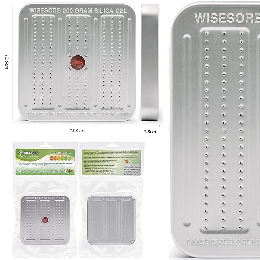 200 Gram Gun Safe Dehumidifier, Reusable Silica Gel Dehumidifier, Indicating Silica Gel Desiccant Canister (Orange to Green)