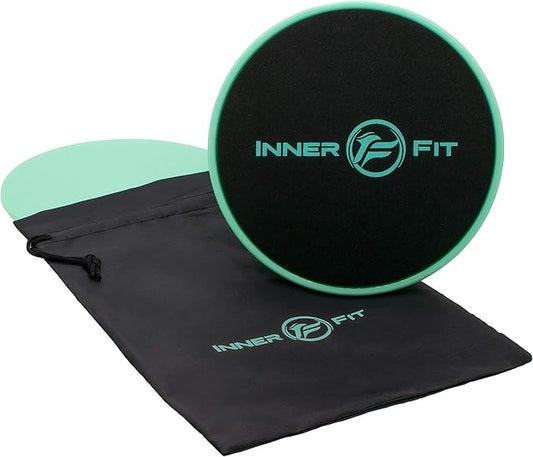 InnerFit Core Sliders for Working Out - Set of 2 Dual Sided Exercise Sliders Fitness Discs - Durable Strength Slides Suitable for Carpets and Hardwood Floors-FlexoryFit