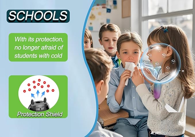 Portable Air Purifier-Wearable Personal Ionizer Necklace,Mini Size, High Gear Negative Ions Generator,Wearable for Travel, Airplane, Office, Outdoor Use, Home Rainbow