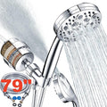 Filtered Shower Head Combo, Includes 79" Hose, 20 Stage Shower Filter Head, High Pressure Handheld Spray Showerhead, Shower Arm Mount Holder, for Hard Well Water Chlorine, Chrome (S60)