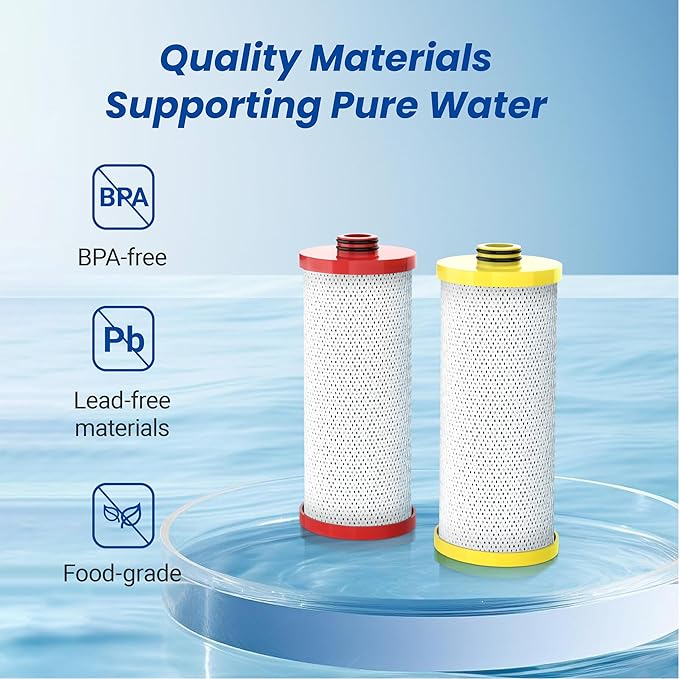 Waterspecialist WS852-R Replacement for Aquasana® Under Sink Water Filter AQ-5200R, Aquasana® Filter Replacement, 500 Gallons, Reduce 99% of Chlorine, Taste and Odor, 2 Filters