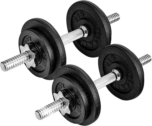 Yes4All Old School Adjustable Dumbbell Set with Weight Plates, Star Lock Collars/Connector, 40lbs to 200lbs Adjustable Weight Plates Set-FlexoryFit