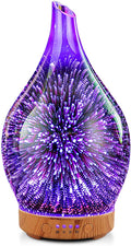 Porseme Essential Oil Diffuser 3D Glass Aromatherapy Ultrasonic Humidifier, Air Refresh Auto Shut-Off, Timer Setting, BPA Free for Home Hotel Yoga Leisure SPA Gift 100ml Last 4h