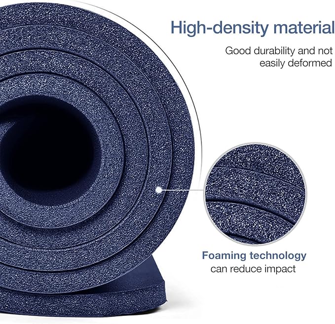 Thick Yoga Mat Non Slip, Large Size 72" L x 32" W x 0.6" TH, Premium Exercise & Fitness Mat with Carrying Strap and Bag, Workout Mats for Home-FlexoryFit