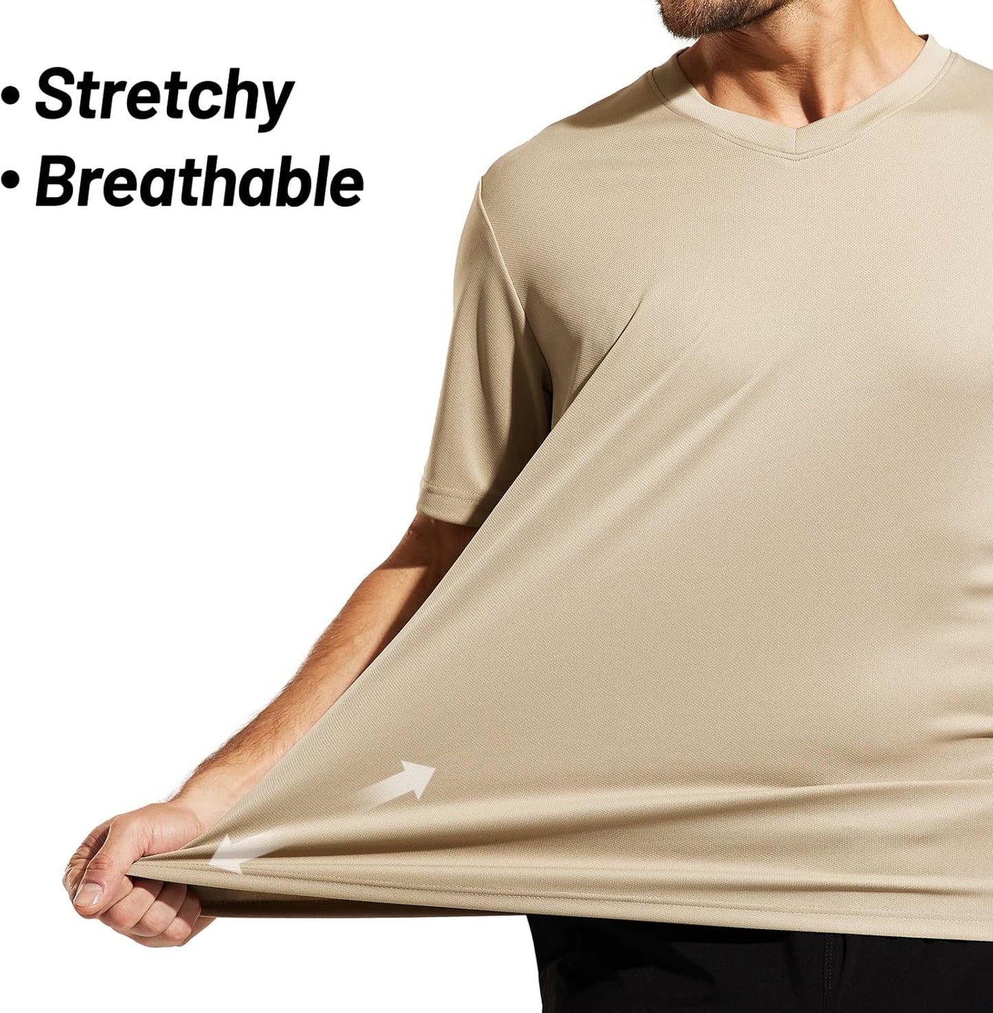 MIER Men's Quick Dry Workout Shirts Moisture Wicking Running Athletic Performance T-Shirts Recycled Polyester Top Tee