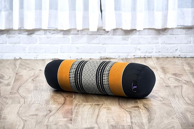 Leewadee Small Yoga Bolster – Shape-Retaining Cervical Neck Roll, Tube Pillow for Comfortable Reading, Kapok Filling, 22 x 6 x 6 inches-FlexoryFit