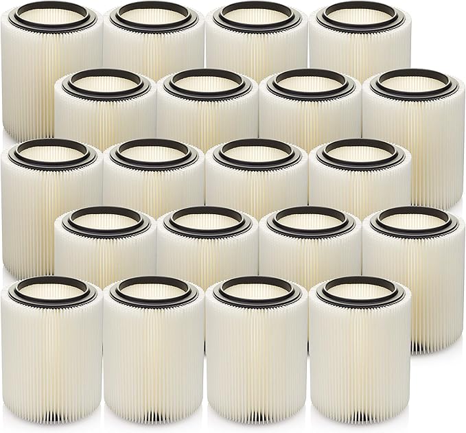 Replacement Filter for Craftsman and Ridgid Shop Vacs Part # 9-17816 & Part # VF4000, 20 Pack, Original Filter