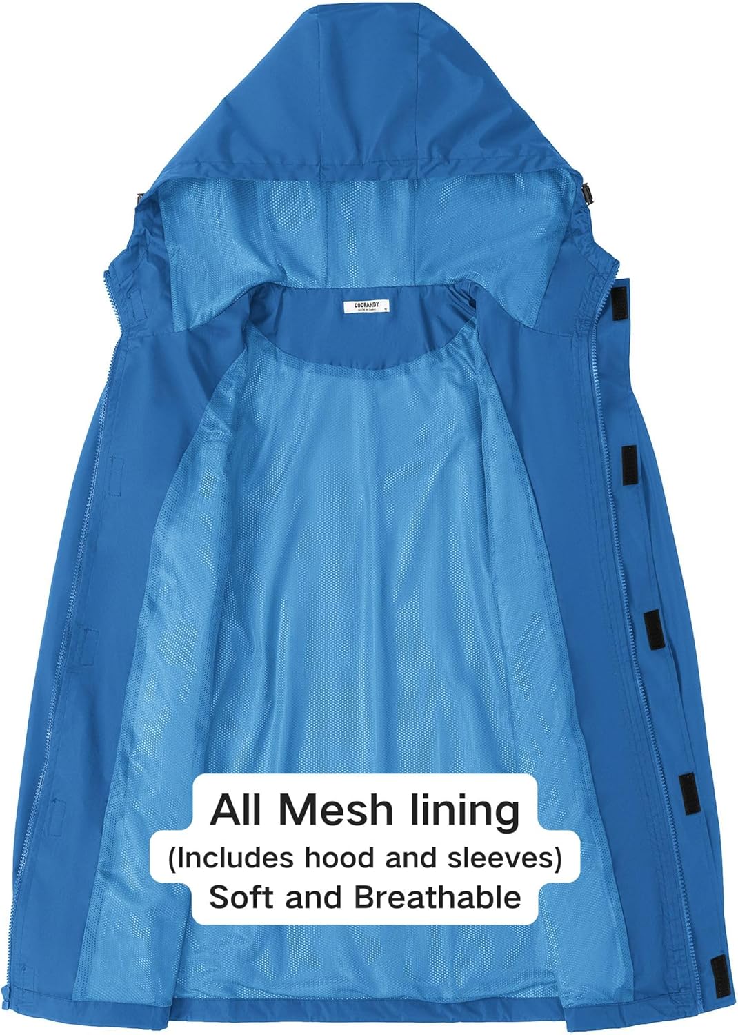 COOFANDY Men's Rain Jacket Waterproof With Hood Lightweight Packable Shell Raincoat Windbreaker For Cycling Golf Travel