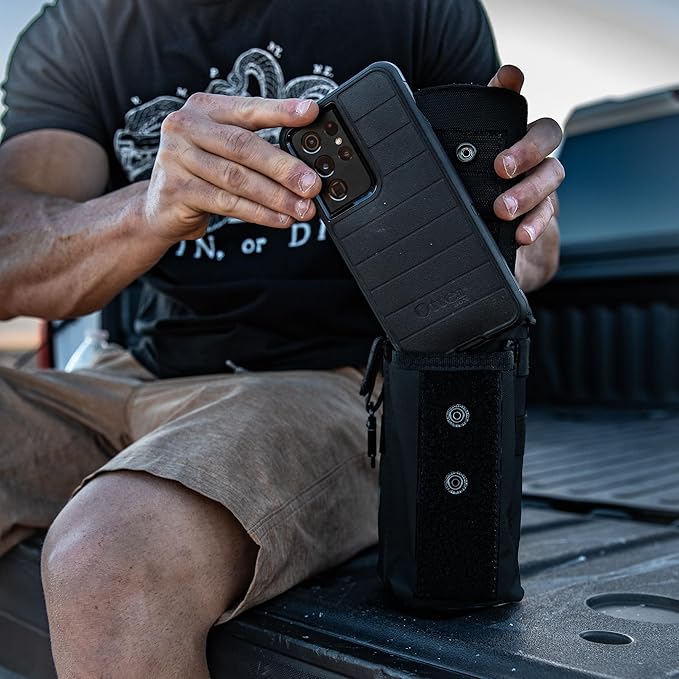 Iron InfideI Battle Bottle Sleeve - 64 oz and 32 oz Water Bottle Sleeve Only for Half Gallon 1L Steel Water Bottle | Rugged Cover with Molle for Versatile Design with Storage for Phone, Wallet & Keys-FlexoryFit