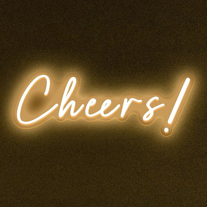 Cheers Neon Sign for Wall Decor LED Neon Cheers Light Sign USB Powered Wall Neon Light up Sign for Party Wall Décor Party Light Home Room Christmas Club Bistro Decor 5v (Warm White)