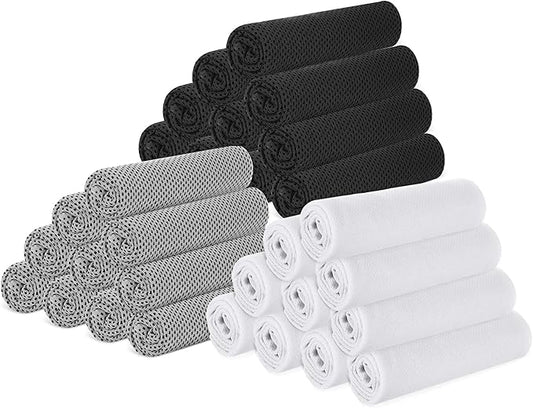 Hosuly 30 Pack Cooling Towels, 40"x12" Ice Breathable Soft Chilly Sweat Rag Microfiber Workout Rags for Gym Cooling Towels for Neck and Face for Yoga Golf Sport Running-FlexoryFit