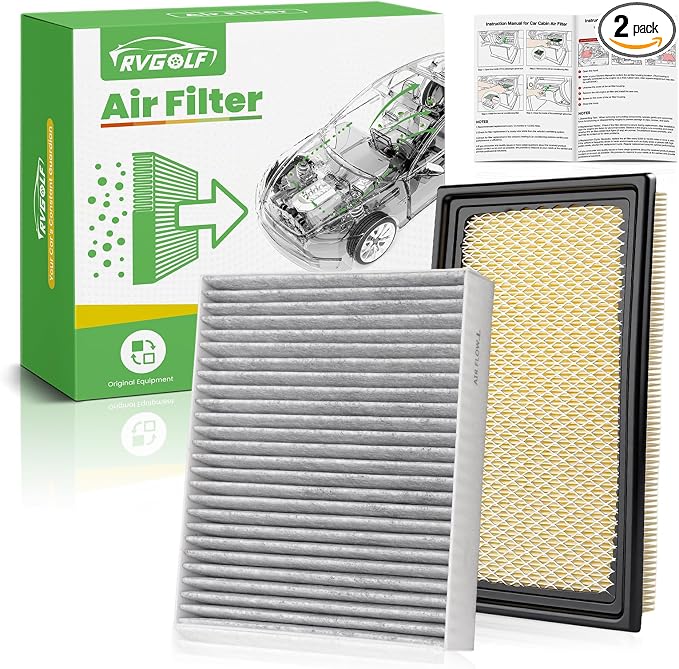 Engine+Cabin Air Filters Fit for Explorer 2011-2019, Flex 2010-2019, Fusion by RVgolf