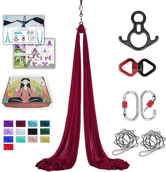 Aerial Silks 11 Yards Aerial Silks For Home Aerial Yoga Swing Aerial Yoga Hammock Swing Aerial Silk For Gymnastics-FlexoryFit
