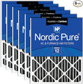 Nordic Pure 16x25x4 (15_1/2 x 24_1/2 x 3_5/8) Pleated Air Filter MERV 12 Plus Carbon 6 Pack