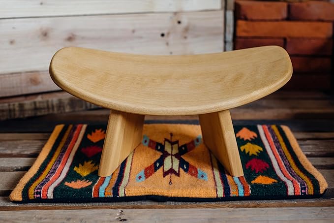 Meditation Bench IKUKO Original, Portable Version with Bag, Locally Handmade Wooden Kneeling Ergonomic Seiza Seat, Prana Yoga - 2 Colors, 3 Height Sizes-FlexoryFit