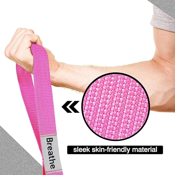 Stretching Strap Yoga Strap with 10 Loops, Non-Elastic Stretch Band for Physical Therapy, Flexibility, Exercise, Pilates, Dance & Gymnastics Workout-FlexoryFit