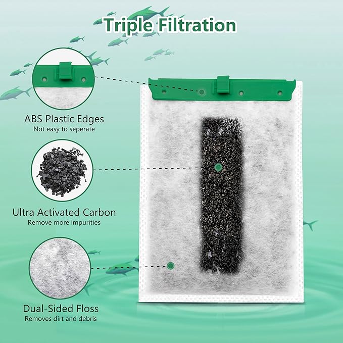 Aquarium 72 Pack Medium Filter Cartridges Compatible with Whisper Filters 10i IQ10 PF10 Power Filters