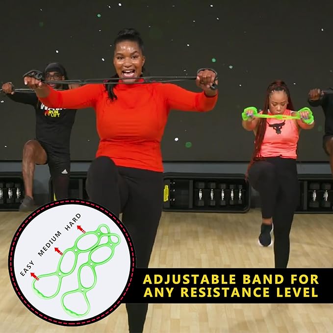 Walk at Home Workout Bands 7 Ring Adjustable Resistance Bands for Working Out Home Workout Walking Exercise Workout Bands Fitness Program Exercise Bands Stretch Bands for Recovery-FlexoryFit