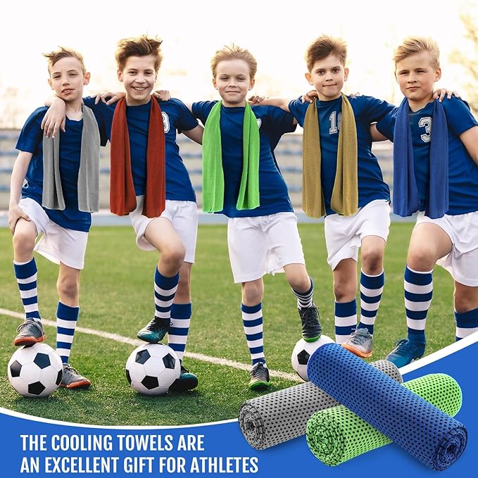 Hosuly 30 Pack Cooling Towels, 40"x12" Ice Breathable Soft Chilly Sweat Rag Microfiber Workout Rags for Gym Cooling Towels for Neck and Face for Yoga Golf Sport Running-FlexoryFit