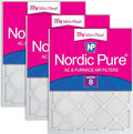 Nordic Pure 20x20x1 (19 1/2 x 19 1/2 x 3/4) Tru Mini Pleat MERV 8 AC Furnace Air Filters 3 Pack