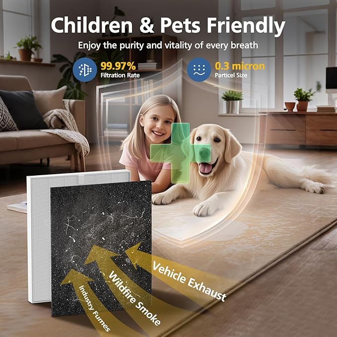 AP-1512HH & 200M Intense Smoke Filter Set for Coway Airmega AP-1512HH and Airmega 200M Air Purifi-ers, 2 Intense Smoke Deodorization Filters and 1 HEPA Filter, 3 Pack, Black