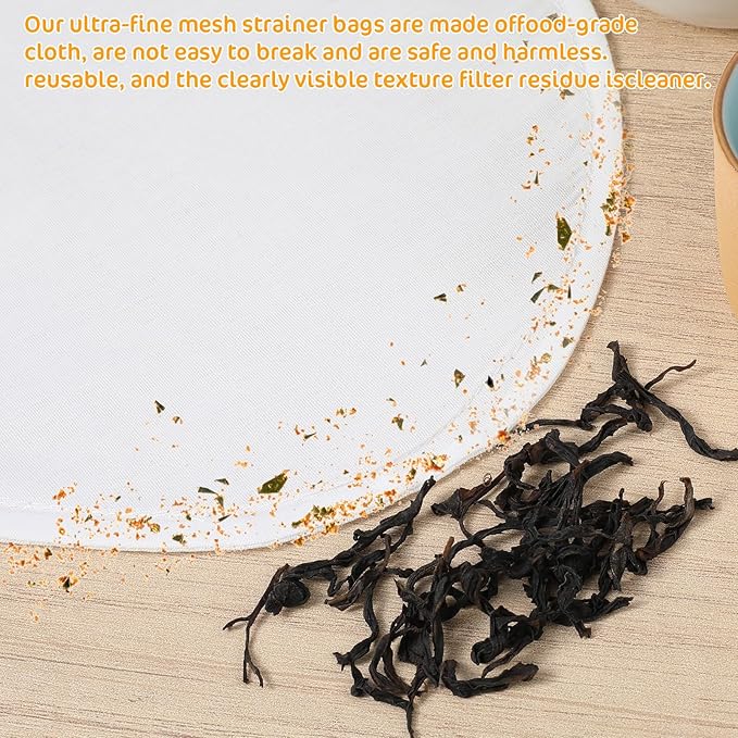 3Pcs Ultra Fine Mesh Strainer Bags, Reusable Cheese Cloth Bag for Straining with Stainless Steel Handle Reusable Nut Milk Bags for Nut Milk Coffee Juice Yogurt(Small Size)