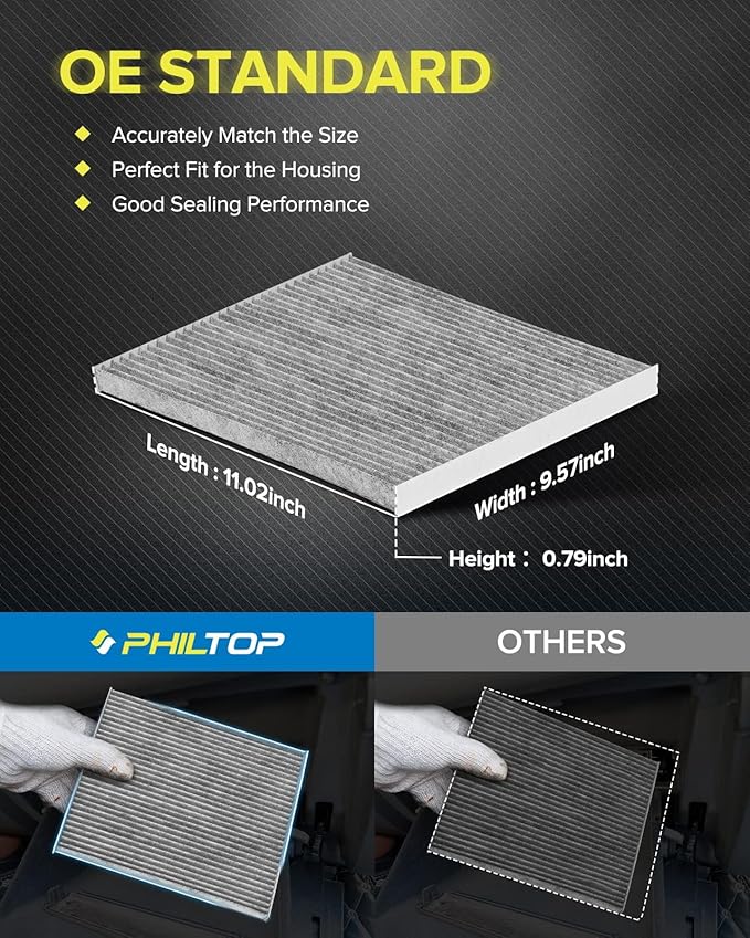 PHILTOP Cabin Air Filter, Replacement for CF11776,Pathfinder (2013-2020), Altima Sedan(2013-2018), Maxima (2016-2021), Premium Cabin Filter with Activated Carbon Filter